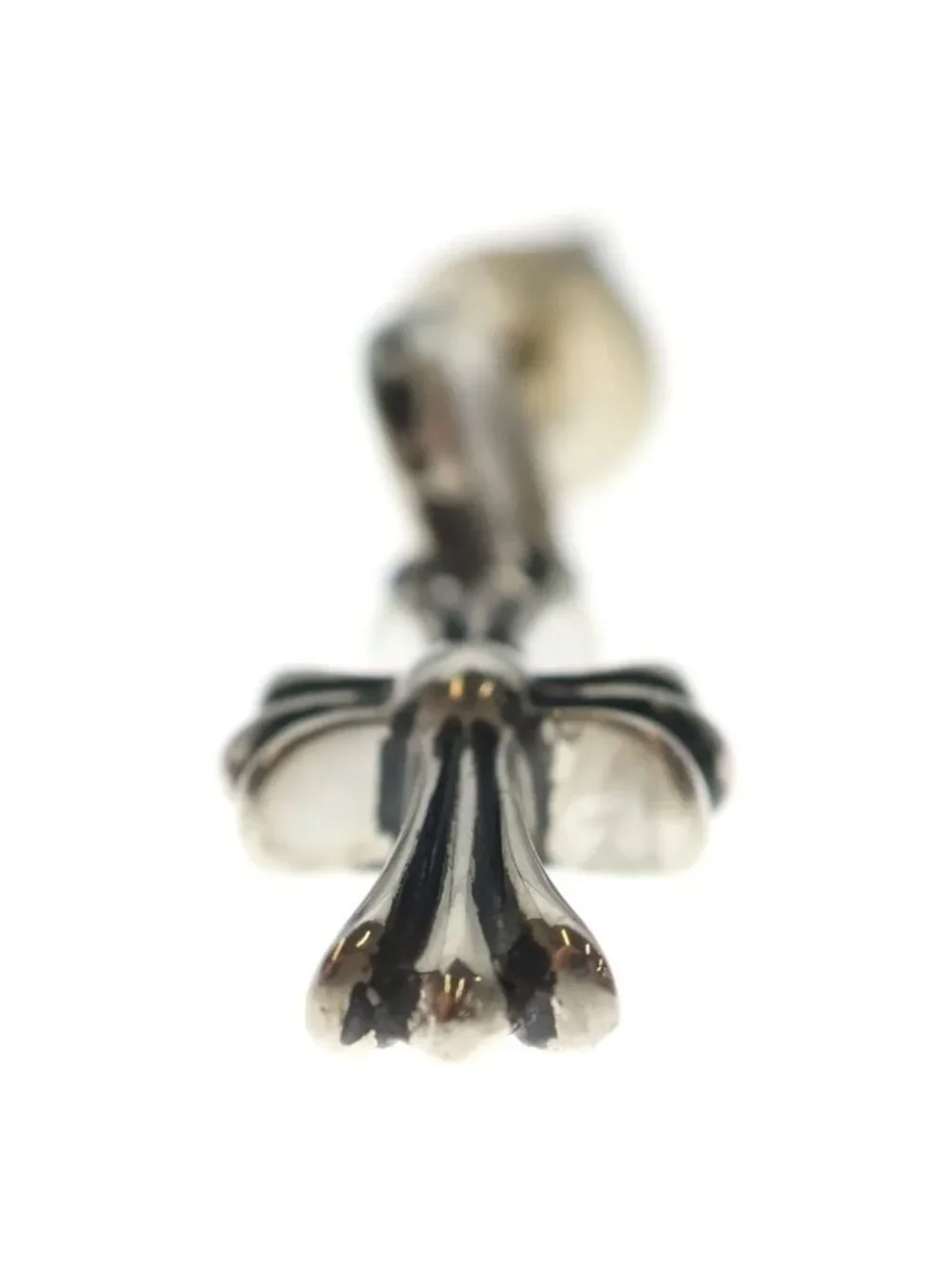 Chrome Hearts Bby Pprchn Baby Fat Pave Diamond Single Earring Silver